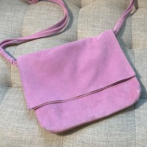 Lilac suede crossbody bag